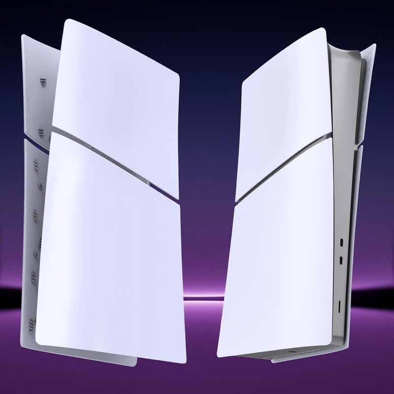 IMOFEE Digital Edition Cover Plates for New PS5 Slim Console, Shell Panels Compatible with New PlayStation 5 Slim Accessories Protective Replacement Faceplate (White) - Image 2